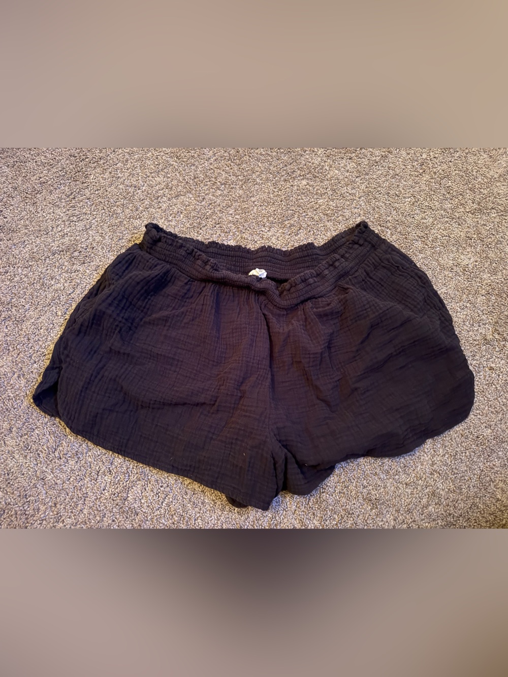 aerie Black Lightweight Gauze Lounge Shorts